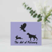 Bretagne Spaniel und Falconry Postkarte (Stehend Vorderseite)