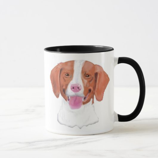Bretagne-Spaniels, Freude verschüttend… Tasse (Rechts)