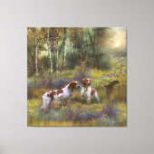 Bretagne-Spaniels, Holzjagd, Kunst Leinwanddruck (Vorderseite)
