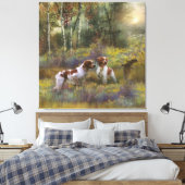 Bretagne-Spaniels, Holzjagd, Kunst Leinwanddruck (Insitu (Schlafzimmer))