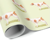 Bretagne Spanisch Hund Art Wrapping Paper Geschenkpapier (Rolleneckpunkt)
