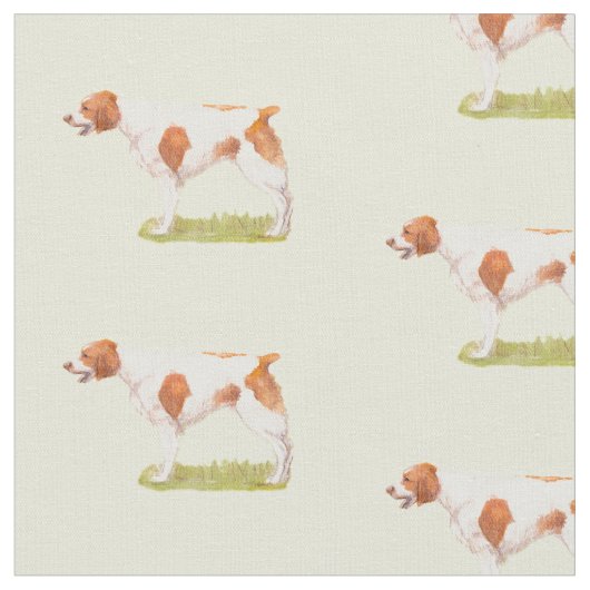 Bretagne Spanisch Hund Kunstwerk Stoff (Nahaufnahme)