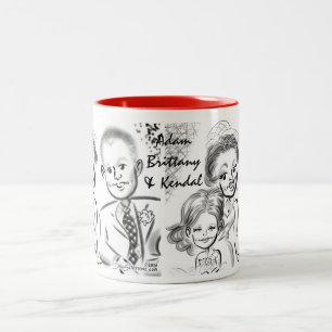 Bretagne- u. Adamhochzeits-Karikatur-Tasse 2014 Zweifarbige Tasse