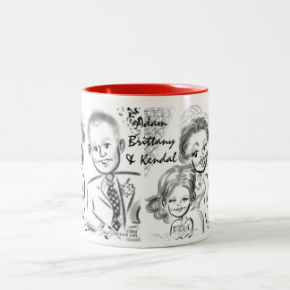 Bretagne- u. Adamhochzeits-Karikatur-Tasse 2014 Zweifarbige Tasse