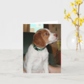 Bretagne-Welpe Notecard Karte (Gelbe Blume)