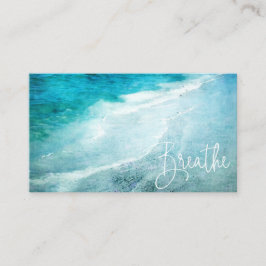 Brethe Beach Quote Aquamarine Blue Ocean Zitate Visitenkarte