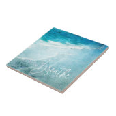 Brethe Yoga Zitat Tropical Beach Coast Wasserfarbe Fliese (Seite)