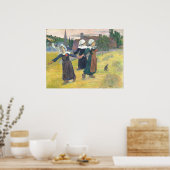 Breton Girls Dancing - Paul Gauguin Fine Art Poster (Küche)