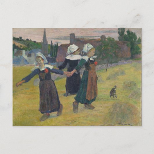 Breton Girls Dancing - Paul Gauguin Postkarte (Vorderseite)