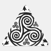 Breton triskel & hermine dreieckiger aufkleber (Vorderseite)