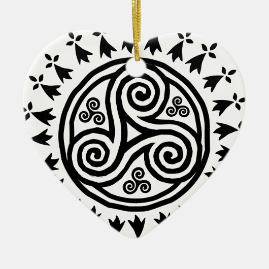Breton triskel & hermine keramik ornament (Vorne)