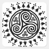 Breton triskel & hermine quadratischer aufkleber (Vorderseite)