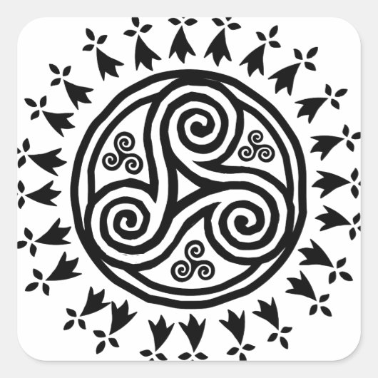 Breton triskel & hermine quadratischer aufkleber (Vorderseite)