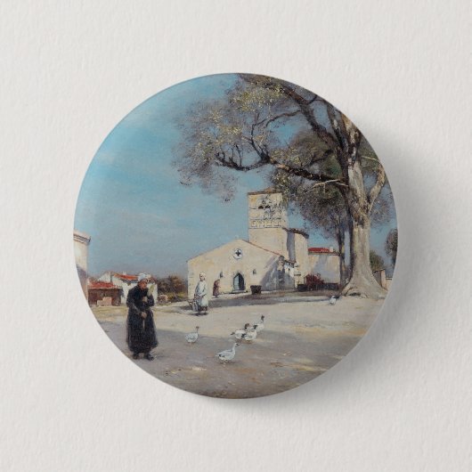 Bretonische Landschaftsdorfarchitektur Button (Vorderseite)