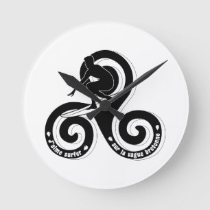 Bretonische Welle (Männerversion) Runde Wanduhr