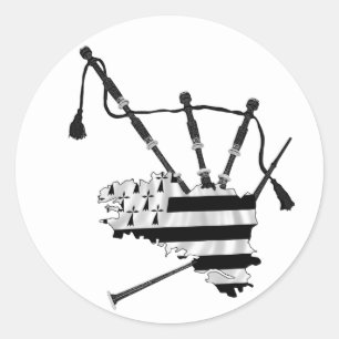 Bretonischer Dudelsack Runder Aufkleber