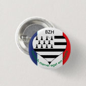 bretonischer persönlicher Freifahrausweis mit Button (Vorne & Hinten)