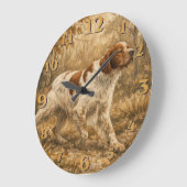 Bretonischer Spaniel Große Wanduhr (Winkel)