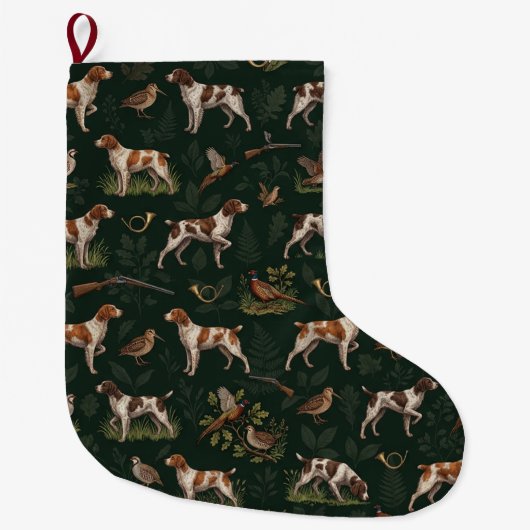 Bretonischer Spaniel Großer Weihnachtsstrumpf (Vorderseite)