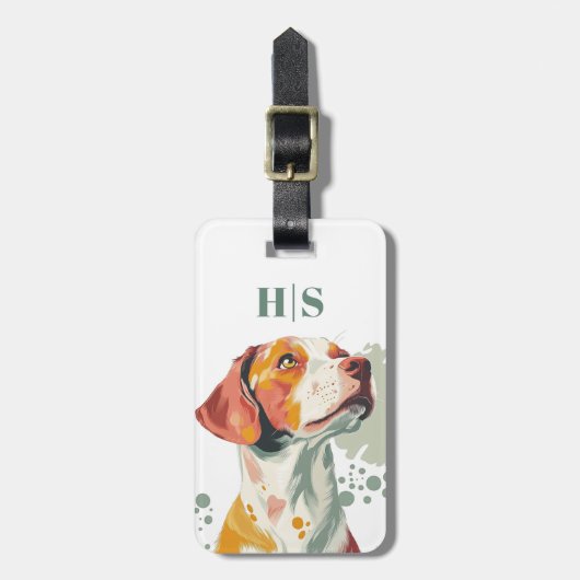 Bretonischer Spaniel Hund Reiseanhänger Gepäckanhänger (Vorderseite vertikal)