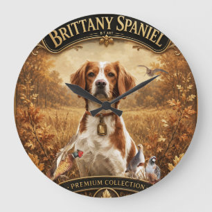 Bretonischer Spaniel, Leidenschaft für Vögel Große Wanduhr