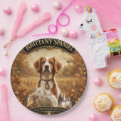 Bretonischer Spaniel, Leidenschaft für Vögel Pappteller (Party)