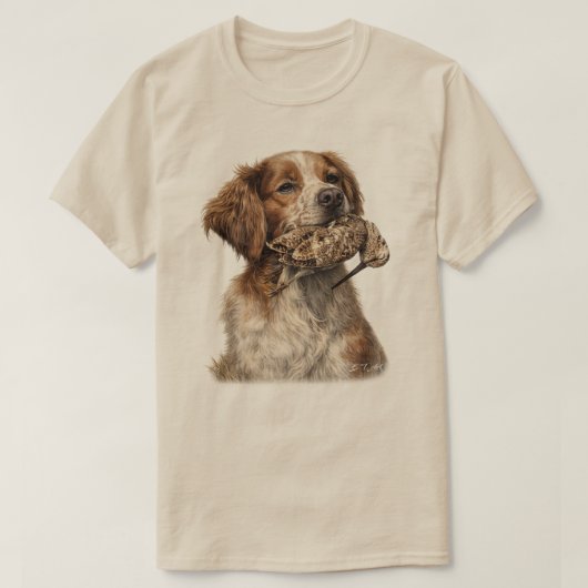 Bretonischer Spaniel, Leidenschaft für Vögel T-Shirt (Design vorne)