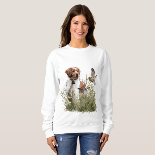 Bretonischer Spaniel Sweatshirt (Vorne ganz)
