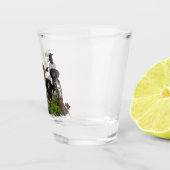 Bretonischer Spaniel und Waldschnepfe Schnapsglas (Rechts)