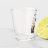 Bretonischer Spaniel und Waldschnepfe Schnapsglas (Links)