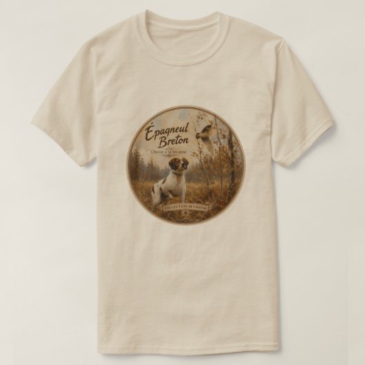 Bretonischer Spaniel und Waldschnepfe T-Shirt (Design vorne)