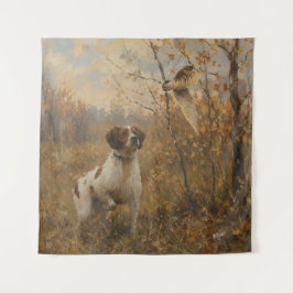Bretonischer Spaniel und Waldschnepfe Wandteppich