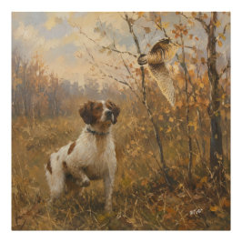 Bretonischer Spaniel – Waldschnepfenjagd Kunst Fotodruck