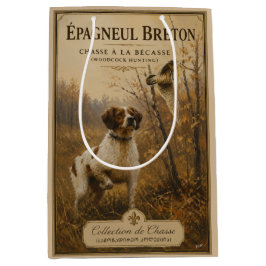 Bretonischer Spaniel – Waldschnepfenjagd Kunst Mittlere Geschenktüte