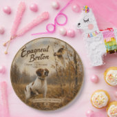 Bretonischer Spaniel – Waldschnepfenjagd Kunst Pappteller (Party)