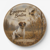 Bretonischer Spaniel – Waldschnepfenjagd Kunst Pappteller (Vorderseite)