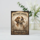 Bretonischer Spaniel – Waldschnepfenjagd Kunst Postkarte (Stehend Vorderseite)