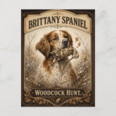 Bretonischer Spaniel – Waldschnepfenjagd Kunst Postkarte (Vorderseite)