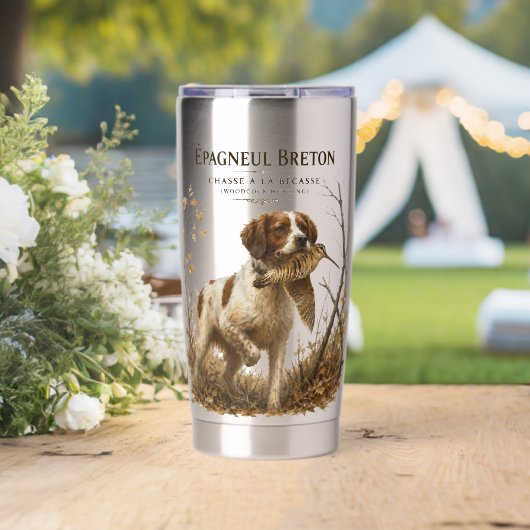 Bretonischer Spaniel – Waldschnepfenjagd Kunst Thermobecher (Hochzeit (gedreht))