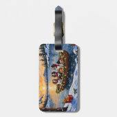 Bretonischer Spaniel Weihnachtsboot Urlaub Gepäckanhänger (Rückseite vertikal)