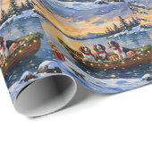 Bretonischer Spaniel Weihnachtsboot Urlaub Geschenkpapier (Rolleneckpunkt)