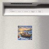 Bretonischer Spaniel Weihnachtsboot Urlaub Magnet (In Situ (Geschirrspüler))