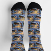 Bretonischer Spaniel Weihnachtsboot Urlaub Socken (Oben)