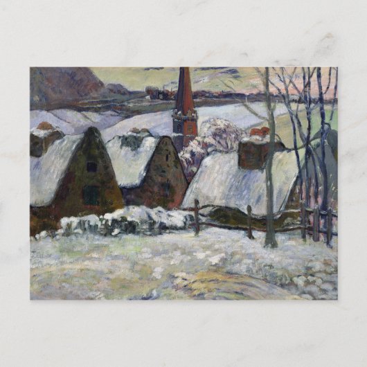 Bretonisches Dorf unter Schnee, 1894 Postkarte (Vorderseite)