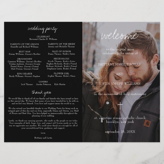 Bretonisches katholisches Hochzeitsprogramm mit vo (Vorderseite)