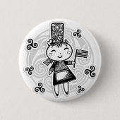 Bretonisches Mädchen Button (Vorderseite)