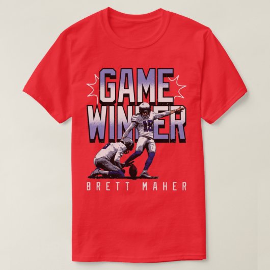 Brett Maher Dallas Game Gewinner TShirt (Design vorne)
