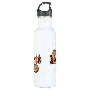 Brett, Name, Logo aus einer Pizza, Edelstahlflasche