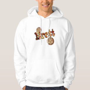 Brett, Name, Logo aus einer Pizza, Hoodie