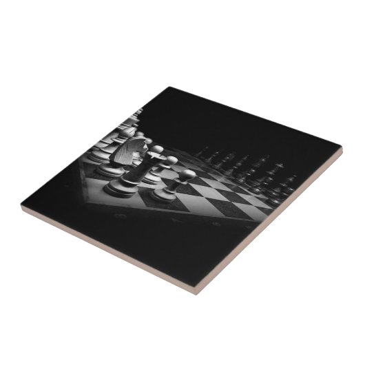 Brett Schach-Schwarz-weißes Fliese (Seite)